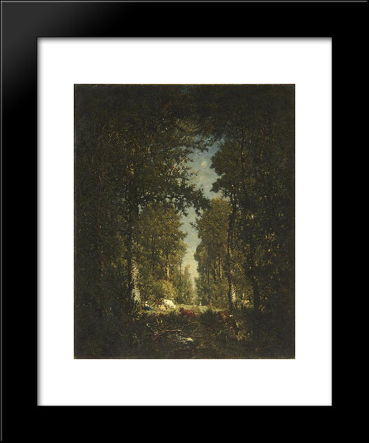 Avenue, Forest Isle Adam 20x24 Black Modern Wood Framed Art Print Poster by Rousseau, Theodore