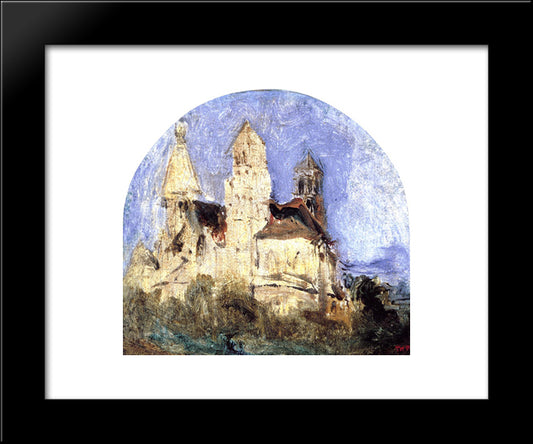 Church Of Saint Lou D'Esserant In The Oise 20x24 Black Modern Wood Framed Art Print Poster by Rousseau, Theodore