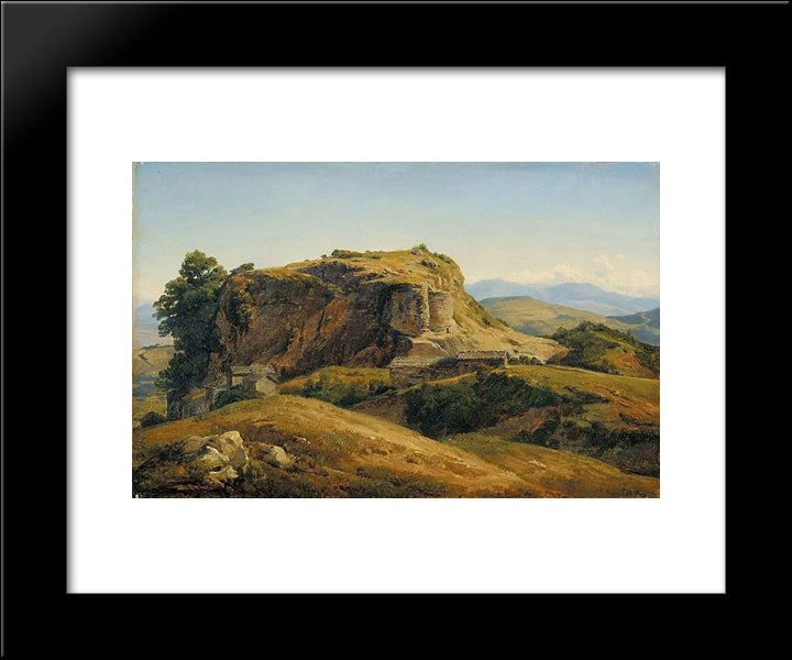 Hilly Landscape, Auvergne 20x24 Black Modern Wood Framed Art Print Poster by Rousseau, Theodore