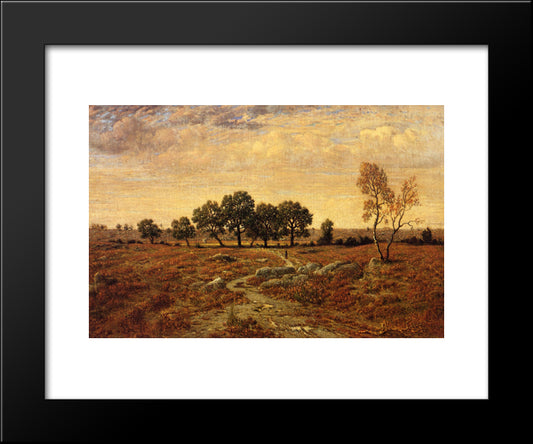 Lande De La Glandee, Forest Of Fontainebleau 20x24 Black Modern Wood Framed Art Print Poster by Rousseau, Theodore