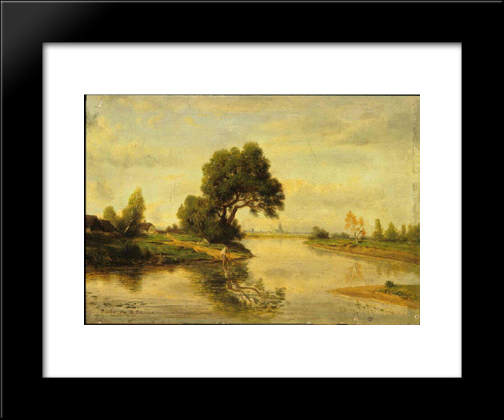 Landscape 20x24 Black Modern Wood Framed Art Print Poster by Rousseau, Theodore
