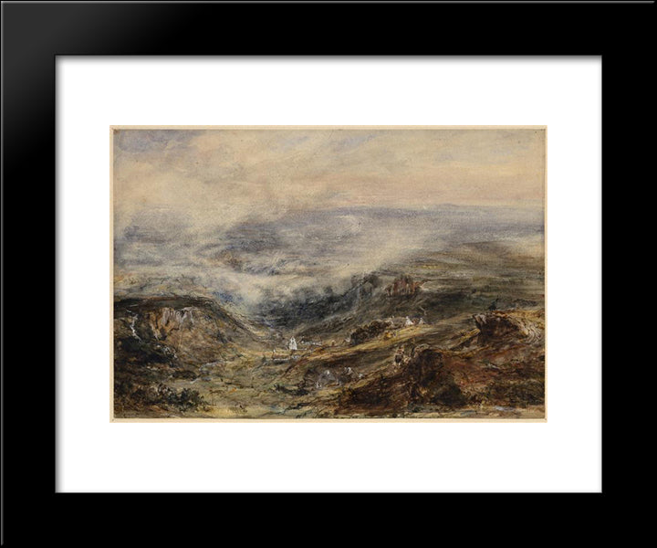 Landscape In Auvergne 20x24 Black Modern Wood Framed Art Print Poster by Rousseau, Theodore