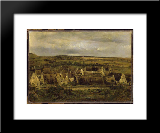 Last Houses Of Port En Bessin (Calvados) 20x24 Black Modern Wood Framed Art Print Poster by Rousseau, Theodore