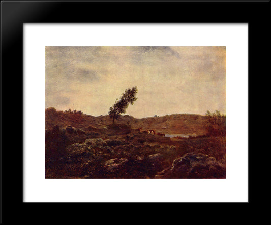 Look At Barbizon 20x24 Black Modern Wood Framed Art Print Poster by Rousseau, Theodore