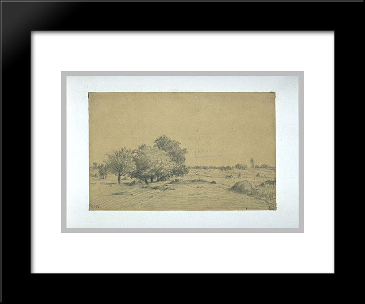 Lowland Landscape 20x24 Black Modern Wood Framed Art Print Poster by Rousseau, Theodore