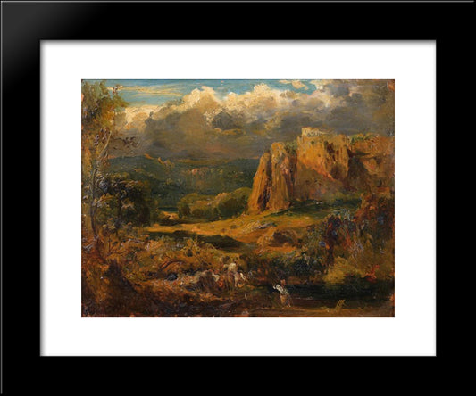 Malhec Rocks In The Valley Of Saint-Vincent 20x24 Black Modern Wood Framed Art Print Poster by Rousseau, Theodore