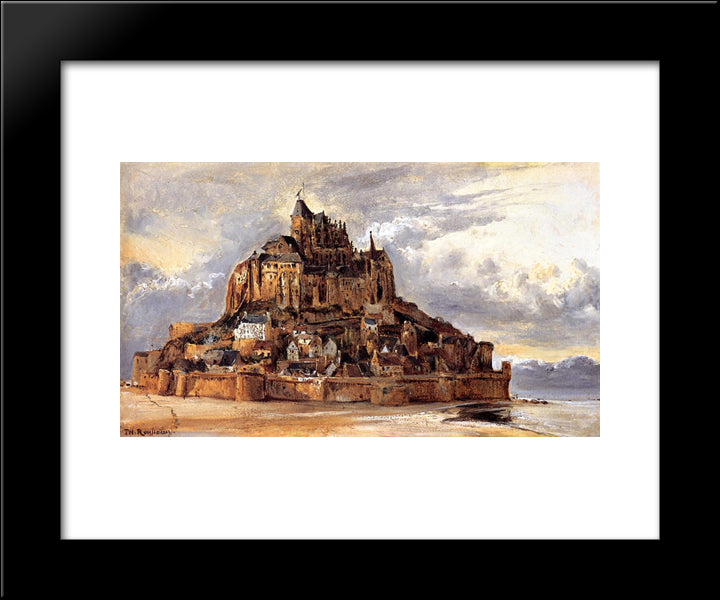 Mont Saint-Michel 20x24 Black Modern Wood Framed Art Print Poster by Rousseau, Theodore