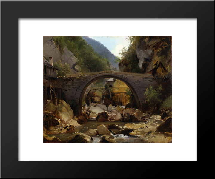 Mountain Stream In The Auvergne 20x24 Black Modern Wood Framed Art Print Poster by Rousseau, Theodore