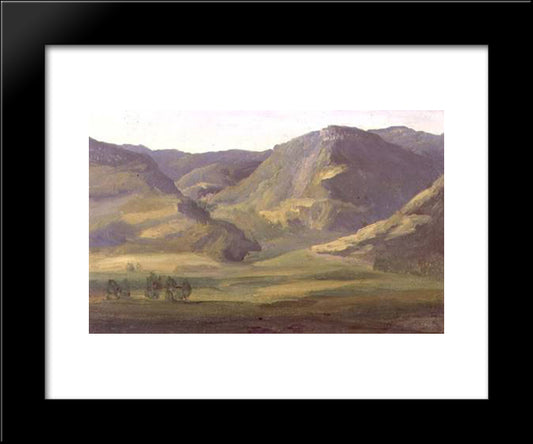 Mountainous Landscape In Cantal 20x24 Black Modern Wood Framed Art Print Poster by Rousseau, Theodore