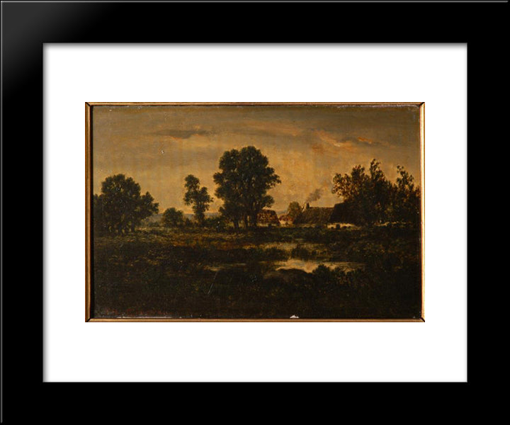 Normandy Farms 20x24 Black Modern Wood Framed Art Print Poster by Rousseau, Theodore