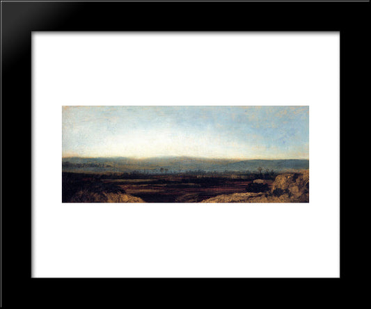 Panoramic Landscape On The Outskirts Of Paris 20x24 Black Modern Wood Framed Art Print Poster by Rousseau, Theodore