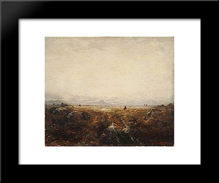 Plain In Front Of The Pyrenees 20x24 Black Modern Wood Framed Art Print Poster by Rousseau, Theodore