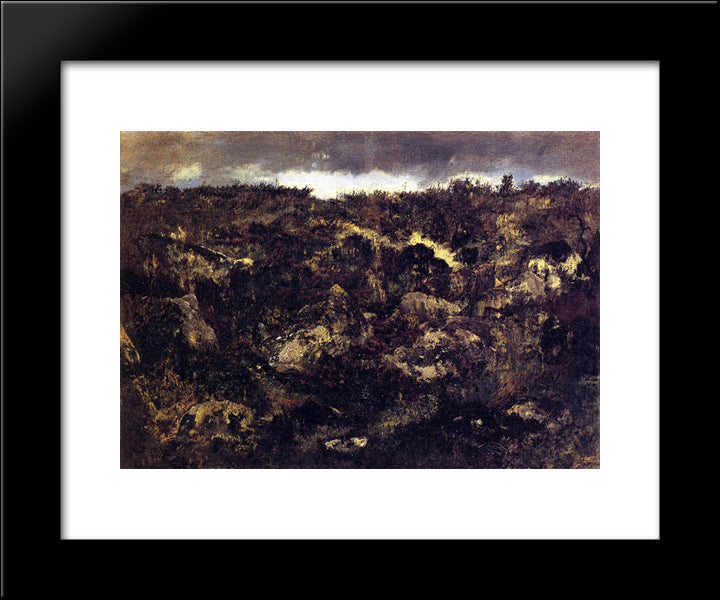 Rocky Landscape 20x24 Black Modern Wood Framed Art Print Poster by Rousseau, Theodore