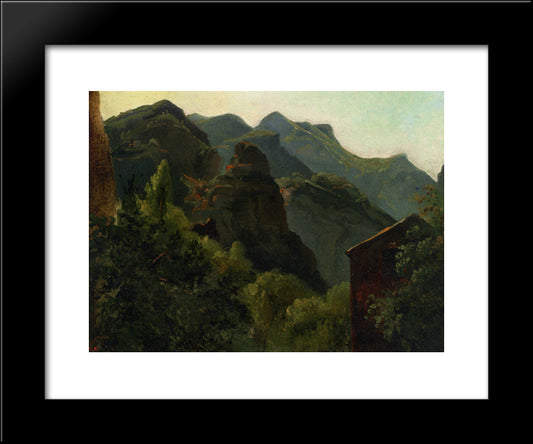 Side Of The Valley Of Saint-Vincent (Auvergne) 20x24 Black Modern Wood Framed Art Print Poster by Rousseau, Theodore