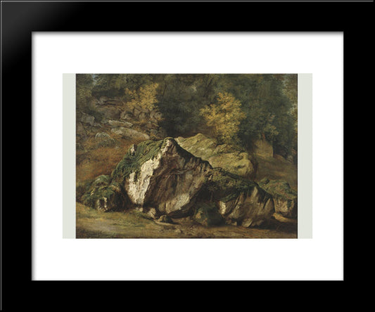 Study Of Rocks 20x24 Black Modern Wood Framed Art Print Poster by Rousseau, Theodore