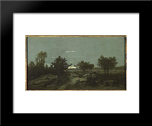 The Campaign At Sunrise 20x24 Black Modern Wood Framed Art Print Poster by Rousseau, Theodore