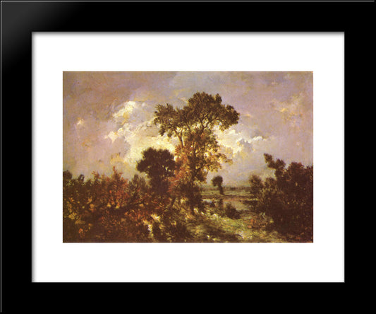 The Little Fisherman 20x24 Black Modern Wood Framed Art Print Poster by Rousseau, Theodore