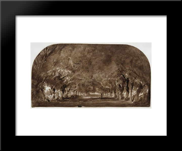 The Avenue Of Chestnut Trees 20x24 Black Modern Wood Framed Art Print Poster by Rousseau, Theodore