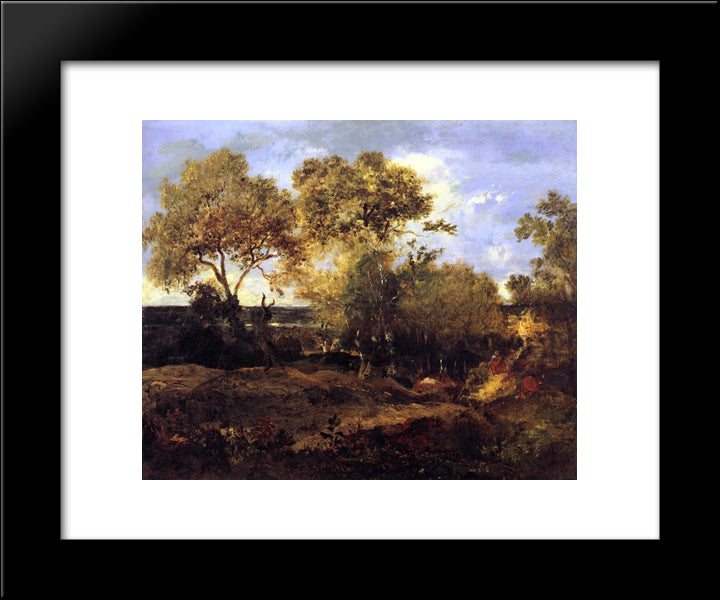 The End Of Autumn 20x24 Black Modern Wood Framed Art Print Poster by Rousseau, Theodore