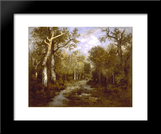 The Forest Of Fontainebleau 20x24 Black Modern Wood Framed Art Print Poster by Rousseau, Theodore