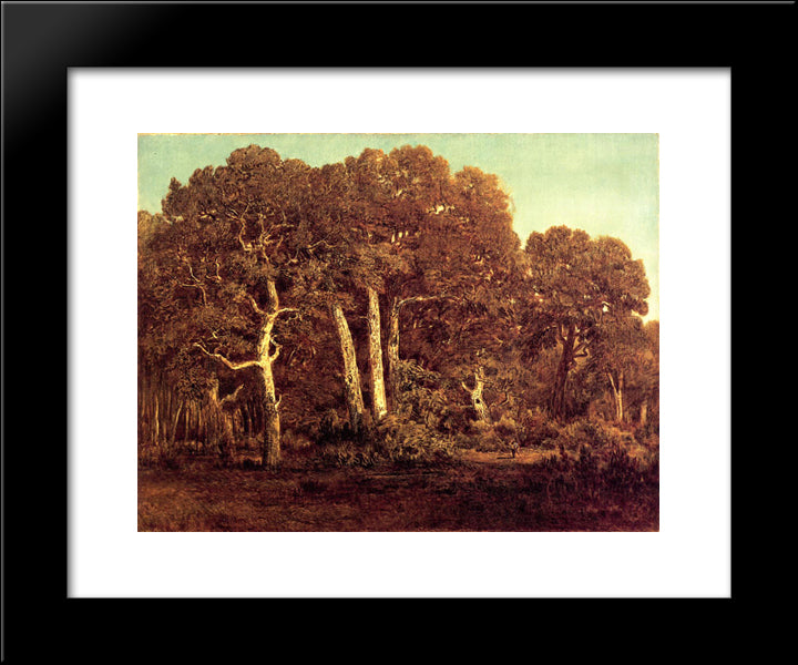 The Great Oaks Of Old Bas-Breau 20x24 Black Modern Wood Framed Art Print Poster by Rousseau, Theodore