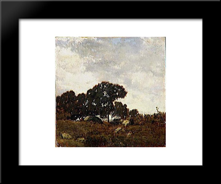 The Hill 20x24 Black Modern Wood Framed Art Print Poster by Rousseau, Theodore