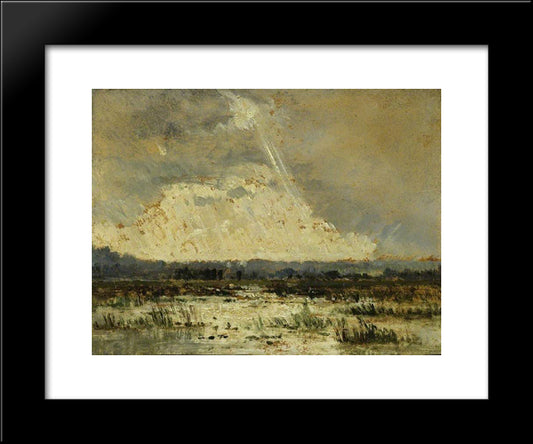 The Marsh In The Souterraine 20x24 Black Modern Wood Framed Art Print Poster by Rousseau, Theodore