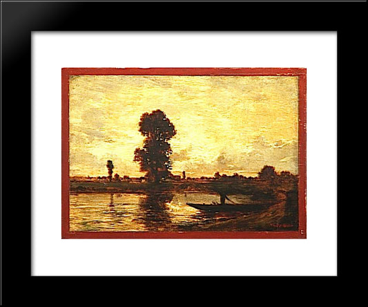 The Passer 20x24 Black Modern Wood Framed Art Print Poster by Rousseau, Theodore