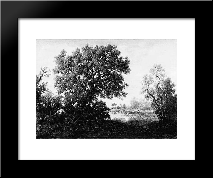The Pond 20x24 Black Modern Wood Framed Art Print Poster by Rousseau, Theodore