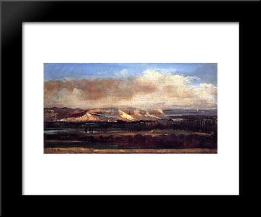 The Saleve Cliffs Near Geneva 20x24 Black Modern Wood Framed Art Print Poster by Rousseau, Theodore