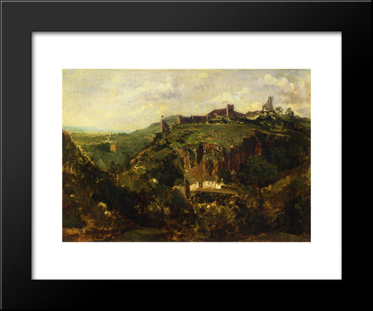 Town In Auvergne 20x24 Black Modern Wood Framed Art Print Poster by Rousseau, Theodore