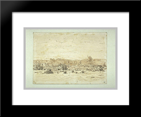 View Of Mountains Girard 20x24 Black Modern Wood Framed Art Print Poster by Rousseau, Theodore