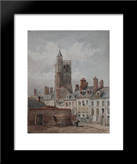 View Of The Belfry Of Orleans 20x24 Black Modern Wood Framed Art Print Poster by Rousseau, Theodore