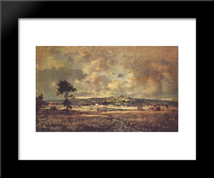 View Of The Plain Of Montmartre X Effect Of Storm 20x24 Black Modern Wood Framed Art Print Poster by Rousseau, Theodore