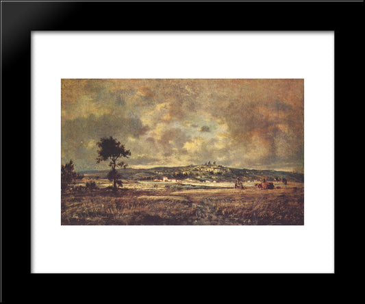 View Of The Plain Of Montmartre X Effect Of Storm 20x24 Black Modern Wood Framed Art Print Poster by Rousseau, Theodore