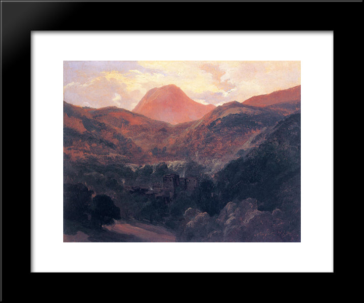 View Of The Puy De Dome And Royat 20x24 Black Modern Wood Framed Art Print Poster by Rousseau, Theodore