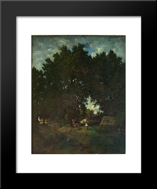 Village Under The Trees 20x24 Black Modern Wood Framed Art Print Poster by Rousseau, Theodore