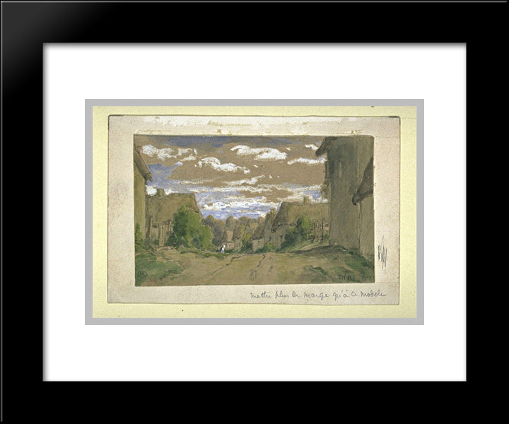 Village Entrance 20x24 Black Modern Wood Framed Art Print Poster by Rousseau, Theodore