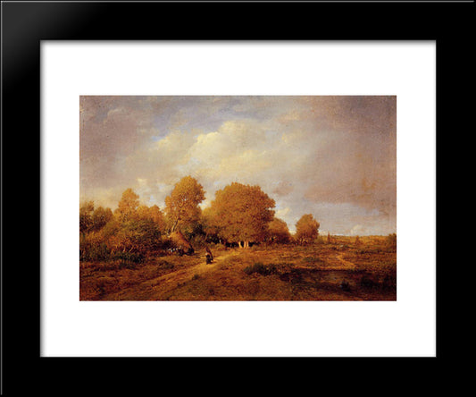 Woman Carrying Wood 20x24 Black Modern Wood Framed Art Print Poster by Rousseau, Theodore