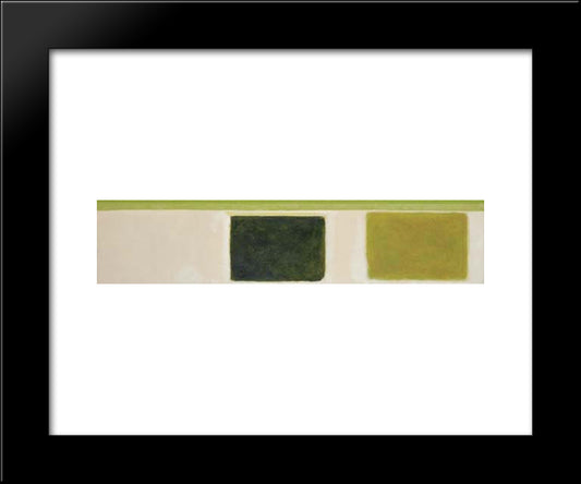 Double Green Sun - Box 20x24 Black Modern Wood Framed Art Print Poster by Stamos, Theodoros