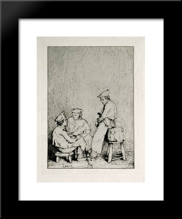 Culinary Scene #8 The Menu 20x24 Black Modern Wood Framed Art Print Poster by Ribot, Theodule