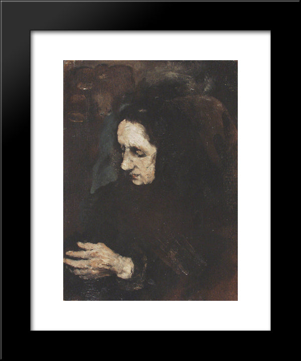 Portrait De Sa Soeur 20x24 Black Modern Wood Framed Art Print Poster by Ribot, Theodule