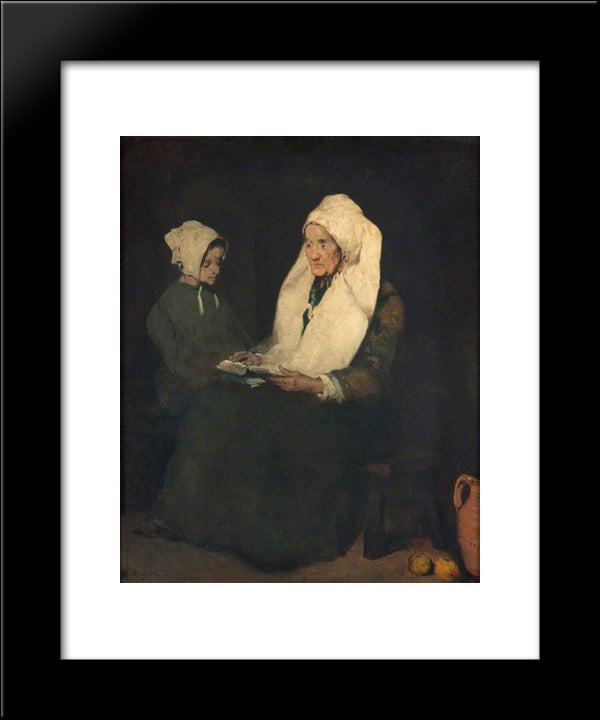 The Admonition 20x24 Black Modern Wood Framed Art Print Poster by Ribot, Theodule