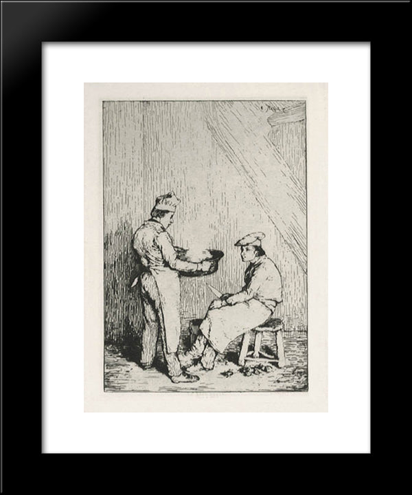 The Burnt Meal 20x24 Black Modern Wood Framed Art Print Poster by Ribot, Theodule
