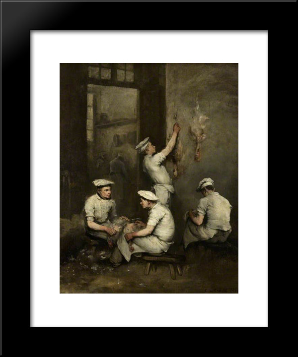 The Cooks 20x24 Black Modern Wood Framed Art Print Poster by Ribot, Theodule