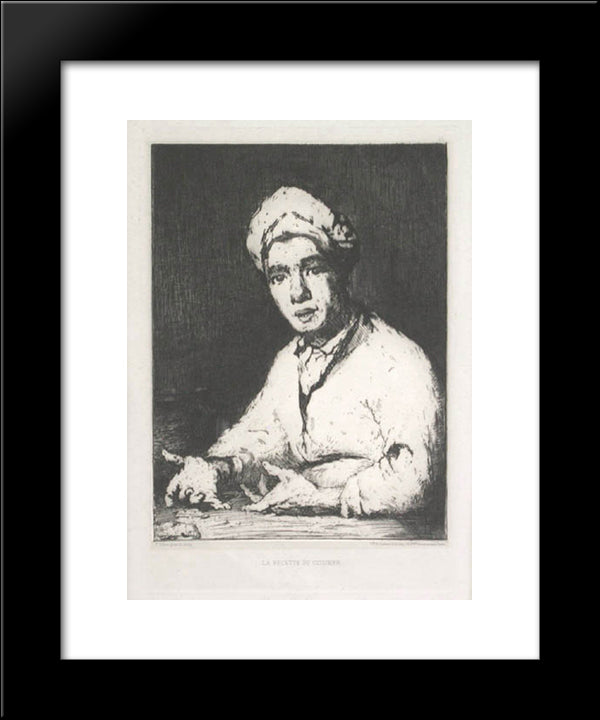 The Cook'S Recipe 20x24 Black Modern Wood Framed Art Print Poster by Ribot, Theodule