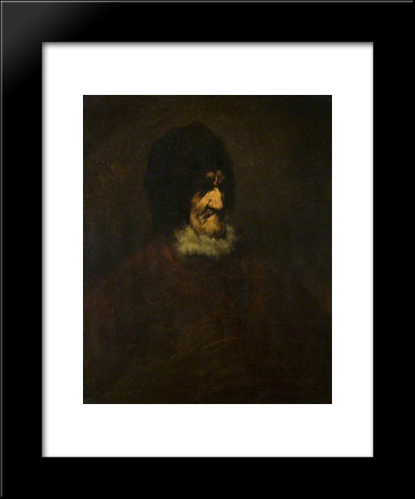 The Old Fisherman 20x24 Black Modern Wood Framed Art Print Poster by Ribot, Theodule
