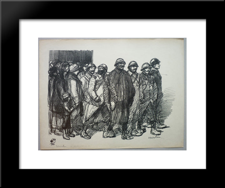 A Bientot Pour De Bon 20x24 Black Modern Wood Framed Art Print Poster by Steinlen, Theophile
