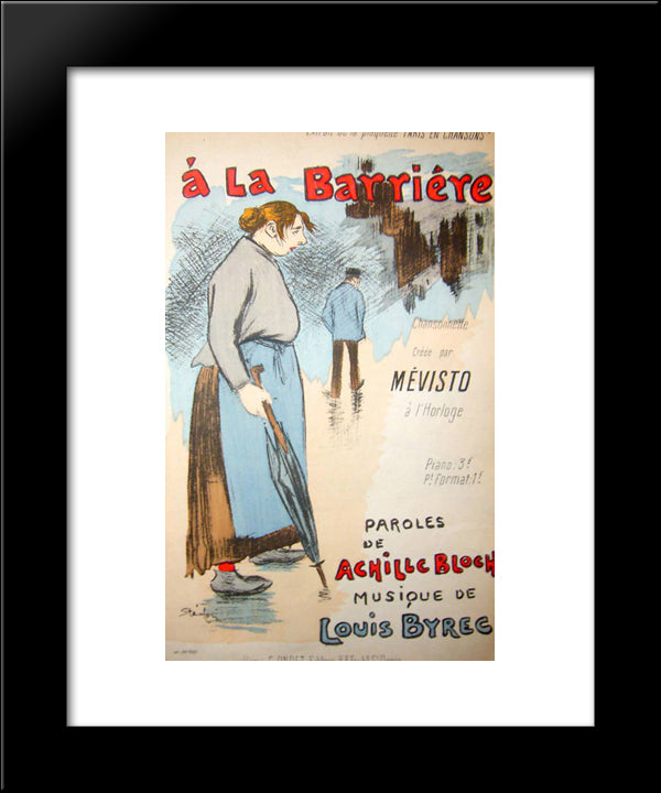 A La Barriere 20x24 Black Modern Wood Framed Art Print Poster by Steinlen, Theophile