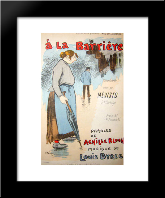 A La Barriere 20x24 Black Modern Wood Framed Art Print Poster by Steinlen, Theophile
